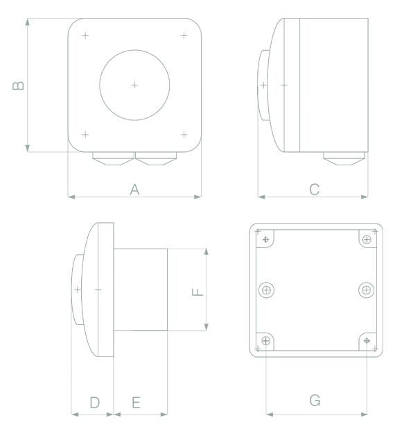 Vortice 12828 POT potentiometer dimensions